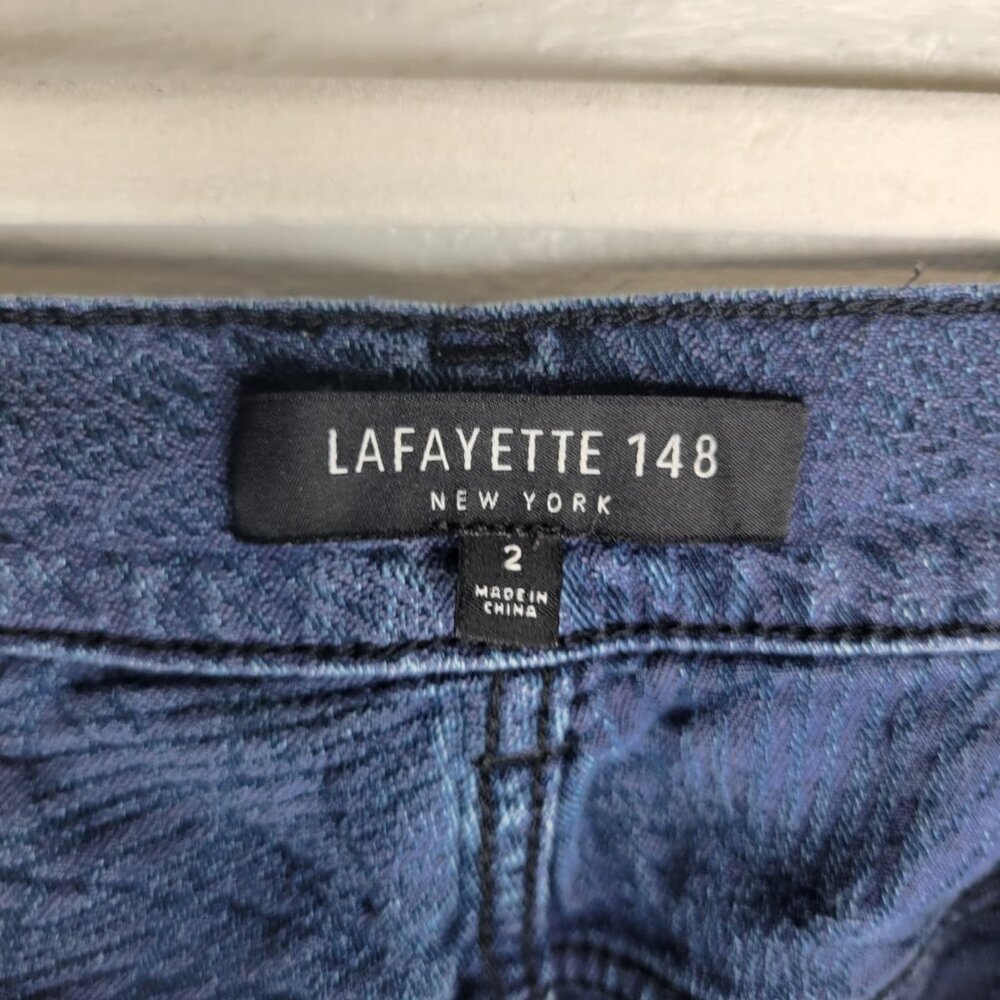 Lafayette 148 Women's Size 2 Jeans Textured Print Crop - Picture 5 of 5